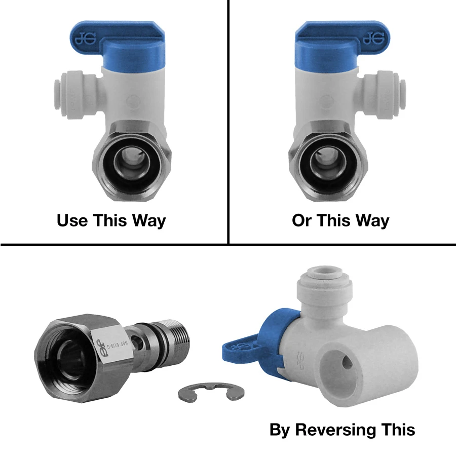 John Guest Angle Stop Adaptor Valve With 1/2″ Male Compression X 3/8″ Female Compression X 1/2″ Or 1/4″ – Lead Free 4 John Guest Angle Stop Adaptor Valve With 1/2″ Male Compression X 3/8″ Female Compression X 1/2″ Or 1/4″ – Lead Free - Image 2