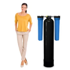 Non-Backwashing Whole House Carbon Water Filter (20″ Housings Sediment Pre & Post Filters & 3/4″ Ports)