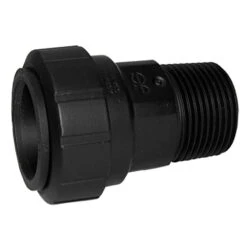 John Guest 3/4″ CTS X 3/4″ NPT Male Connector (Black Polypropylene)