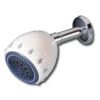 H2O International White Finish Shower Head Filter W/ Chlorine Removal & 5 Spray Massaging Modes