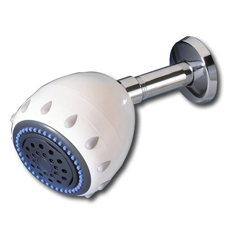 H2O International White Finish Shower Head Filter W/ Chlorine Removal & 5 Spray Massaging Modes 3 H2O International White Finish Shower Head Filter W/ Chlorine Removal & 5 Spray Massaging Modes